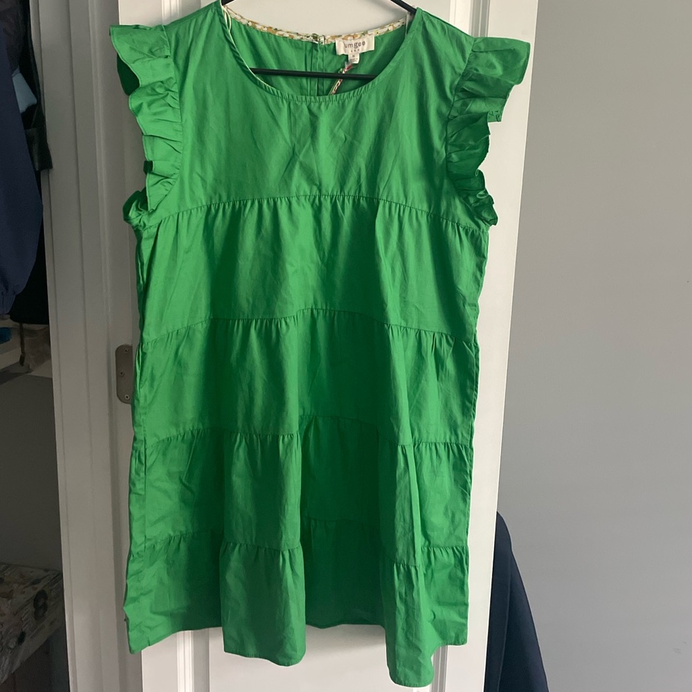 Green mini dress
